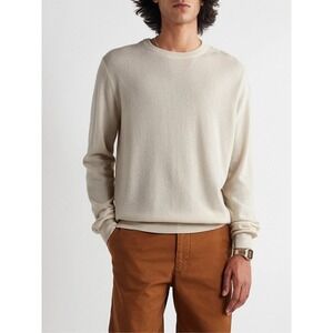J.Crew Cashmere Sweater Mens S Cream Crewneck Long Sleeve Old Money Transitional
